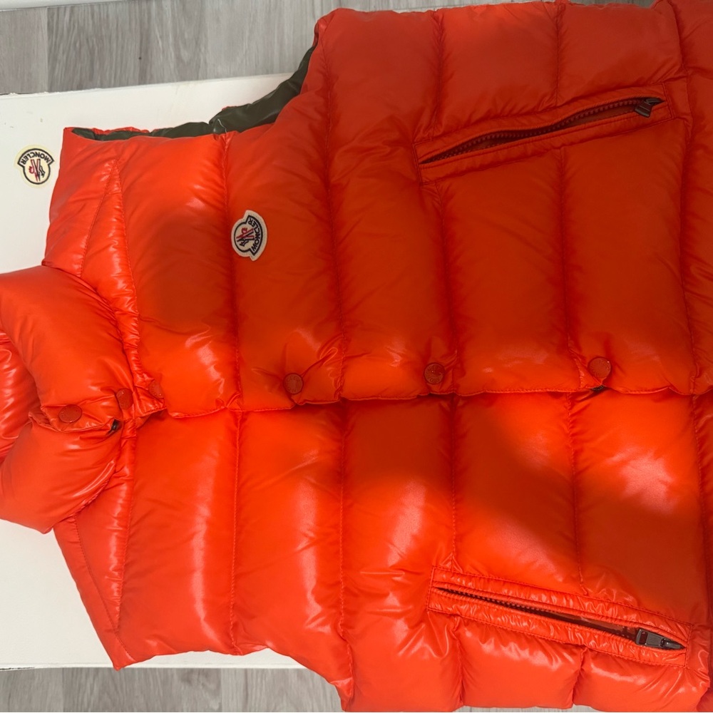 Moncler Orange Moncler Puffer Vest